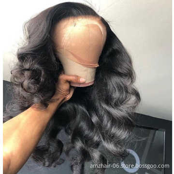 Full Hd 360 Lace Frontal Wig Cheap Brazilian Virgin Body Wave Human Hair Extension Transparent Lace Front Wig For Black Women